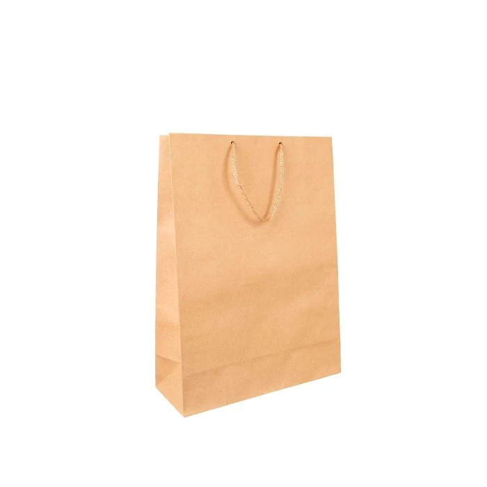 ساک دستی کاغذی کرافت ضخیم 36×27 با بند دور پیچ