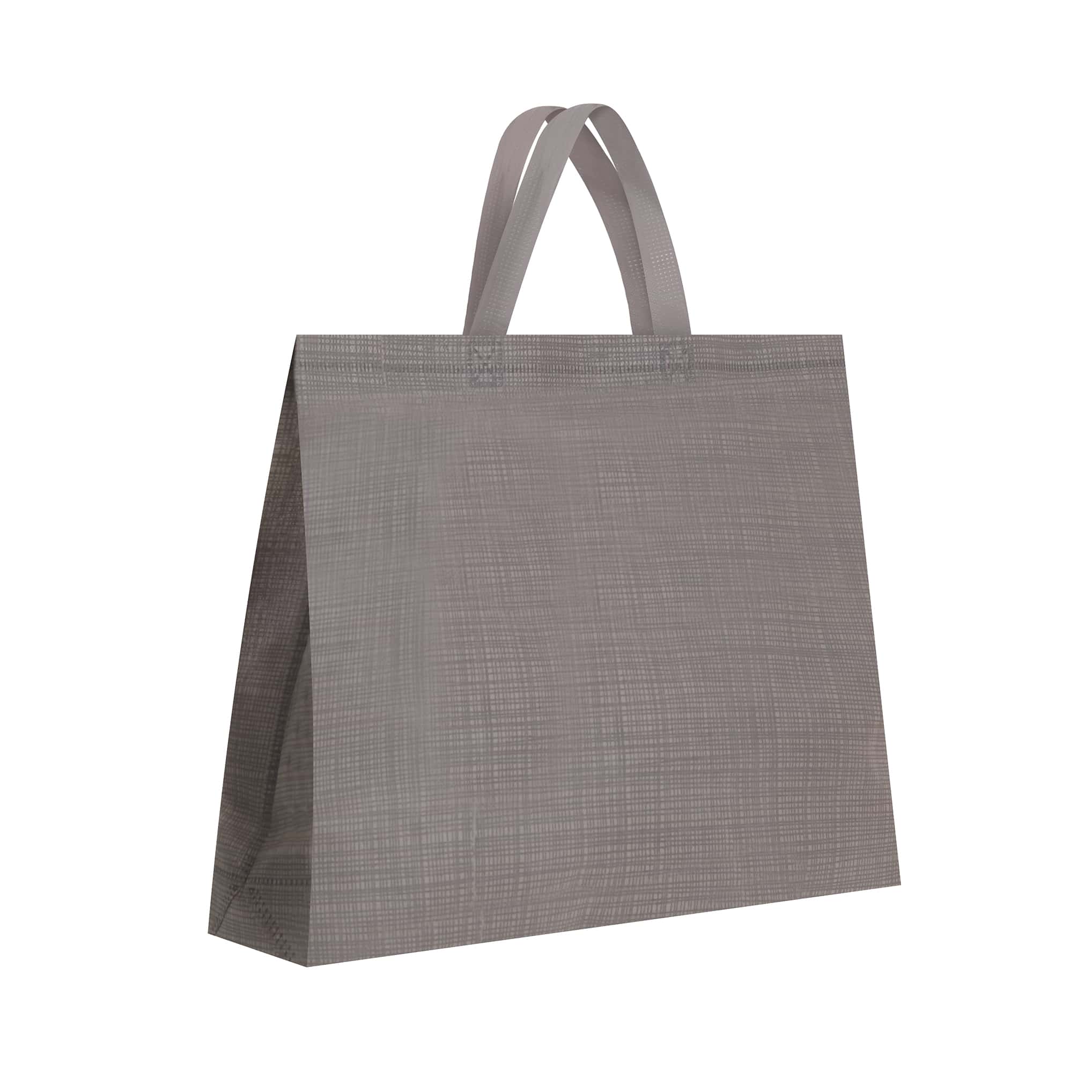 ساک اسپان دوخت حرارتی فول گاست افقی 30×40 طوسی روشن طرح کتان