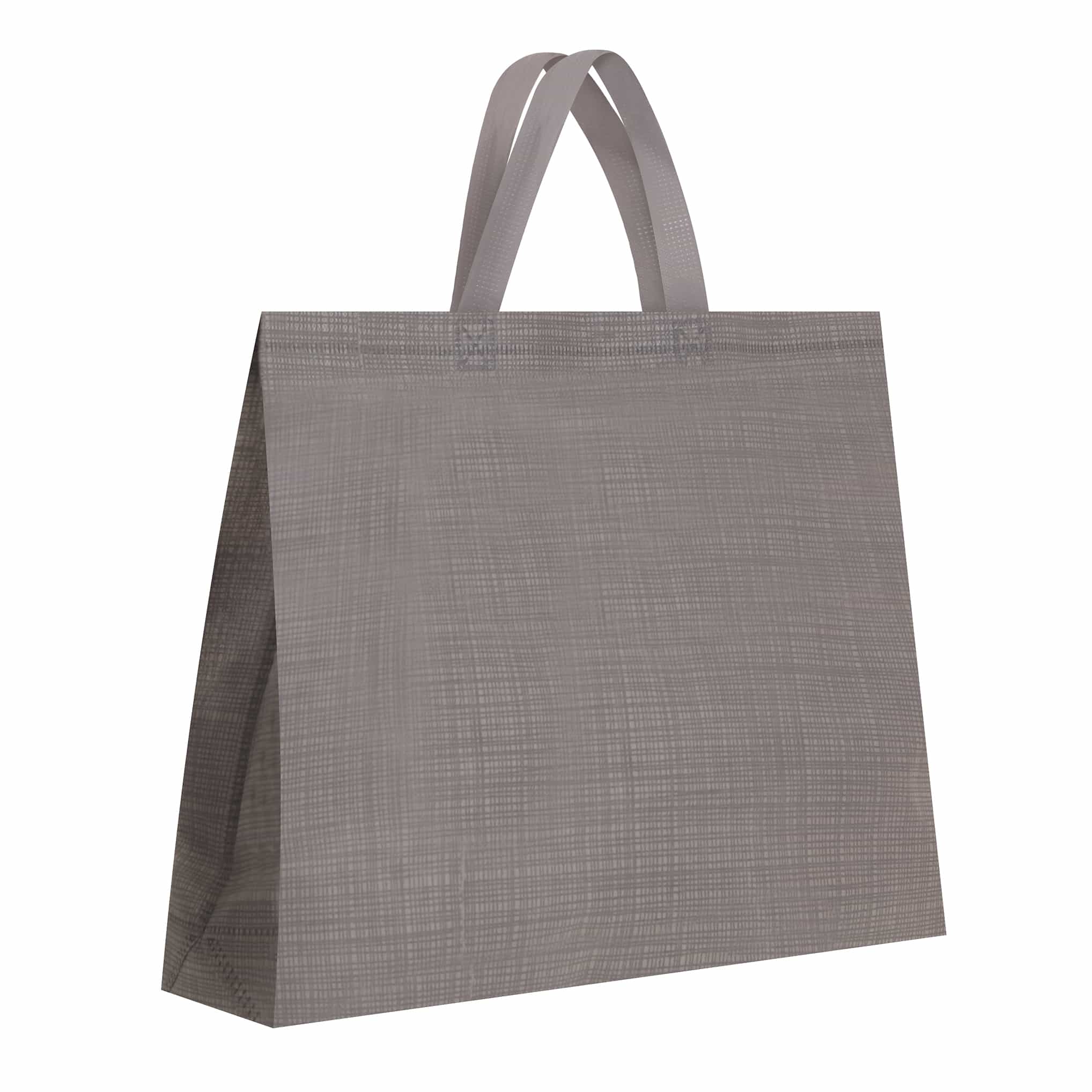 ساک اسپان دوخت حرارتی فول گاست افقی 35×45 طوسی روشن طرح کتان